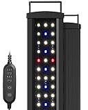 NICREW SlimLED LED Acquario con Tre Modalità, LED Acquario con Luce a Spettro Completo Regolabili per Piante Acquatiche, 58-75 cm, 16 W, 1000 Lumen