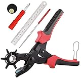 Pinza Perforatrice per Cuoio e Cinture, YEESON Professional Revolving Plier Punch for Belts, Watch Bands, Straps, Dog Collars, Saddles, Shoes, Fabric, DIY Home or Craft Projects