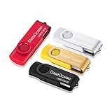 DataOcean 4 Pezzi Pen drive 32GB Chiavetta USB 2.0 girevole per archiviazione dati usb stick(32 GB Rosso, Giallo, Nero, Argento)