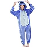 Minetom Blu Stitch Kigurumi Pigiama Unisex Adulto Cosplay Halloween Costume Animale Pigiama (EU L)