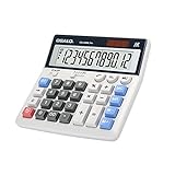 OSALO Calcolatrice con Grandi tasti e Display Extra Grande da 12 Cifre Tavolo Ideale per Ufficio (OS-200ML)