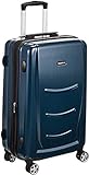 Amazon Basics - Trolley rigido, 55 cm (utilizzabile come bagaglio a mano di dimensioni standard), Blu Marino