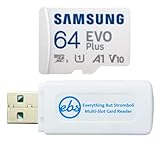 Samsung - Scheda di memoria Micro SDXC EVO Plus da 64 GB, compatibile con Galaxy S20 Fan Edition, S20 FE 5G cellulare (MB-MC64KA) con (1) Everything but Stromboli SD e MicroSD Card Reader