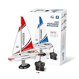 PLAYSTEAM Voyager 280 RC Controlled Wind Powered Sailboat in Red - 17.5" Tall