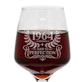 Always Looking Good Calice da vino con incisione "Aged to Perfection", regalo per 59° compleanno vintage 1964, 400 ml, ALG5154.VINT1964