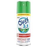 Oust 3 in 1 Spray Elimina Odori Disinfettante per Tessuti d Arredo e Superfici, Uccide il 99,9% dei Batteri, 1 Confezione da 400ml