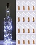 (16 pezzi) Luci per Bottiglia, kolpop Tappi LED a Batteria per Bottiglie, 2M 20LED Filo di Rame Led Decorative Stringa Luci da Interni e Esterni per Festa Giardino Natalizie Matrimonio (Bianco Freddo)