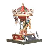 Magie di Natale Carillon Natalizio per Villaggio di Babbo Natale con luci e Suoni h 18.5 cm (Animali)