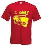 Boombox Hip Hop-Maglietta (assortiti) rosso Small