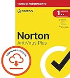 Norton Antivirus Plus 2024, 1 Dispositivo, Licenza di 1 anno, PC o Mac, Codice d attivazione via email