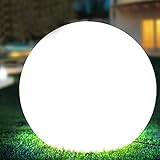 BAKAJI Lampada Design Sfera da Giardino Diametro 40 cm Luce Illuminazione Esterno da Terra o Tavolo Attacco E27 Lampadina Max 25W Colore Bianco con Picchetti di Fissaggio al Terreno (40 cm)