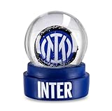 Inter - Palla di vetro con neve e logo dell Inter, boule de neige natalizia con effetto nevicata, snow globe, regalo perfetto per i tifosi