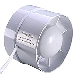 5" / 120mm Estrattore Tube assiale diametro 125mm 240 m³/h aspiratore estrazione ventilazione standard di silenzio bagno a basso consumo energetico (5 inch)