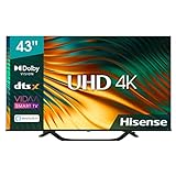 Hisense 43" UHD 4K 43A67H, Smart TV VIDAA 5.0, HDR10+ Decoding, Dolby Vision, VA, Controlli vocali Alexa, Tuner DVB-T2/S2 HEVC 10, lativù 4K