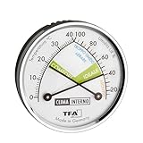 TFA Dostmann Thermo termometro analogico igrometro con anello in metallo 45.2024.IT, misuratore di umidità, multicolore, con scala italiana, made in Germany