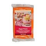 FunCakes Pasta di Zucchero Tiger Orange: facile da usare, liscia, flessibile, morbida e pieghevole, perfetta per decorare torte, halal, kosher e senza glutine. 250 gr