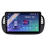 ACAVICA 2+32GB Android Autoradio per Fiat 500 500C 2007-2015 9 Pollici Car Stereo con Navigazione GPS Wireless Carplay Android Auto Touch Screen Wifi Bluetooth Schermo Multimedia Radio SWC