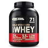 Optimum Nutrition Gold Standard 100% Whey Proteine in polvere per lo Sviluppo e il Recupero Muscolare con Glutammina e Aminoacidi BCAA Naturali, Gusto Nocciola e Cioccolato, 71 Dosi, 2,27 kg