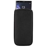 DFV mobile - Waterproof And Shockproof Neoprene Sock Cover, Slim Carry Bag, Soft Pouch Case for Tecmobile Q50 - Black