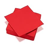 Le Nappage - Tovaglioli di carta Tex Touch, colore rosso, certificati FSC®, confezione da 40 pezzi, 38 x 38 cm, colore: Rosso