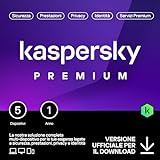 Kaspersky Premium Total Security 2024 | 5 dispositivi | 1 anno | Anti-Phishing e Firewall | VPN illimitata | Password Manager | Parental Control | Assistenza 24/7 | PC/Mac/mobili | Attivazione e-mail