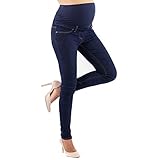 Milano - Jeans Premaman Donna Basic, Super Elasticizzato e Comodo, Pantaloni Skinny, Abbigliamento per Ogni Fase della Gravidanza (Denim, M)