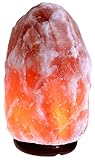 Lampada di sale rosa dell’Himalaya originale 2/3 kg, 100% Naturale, base in legno, 1 lampadina con spina Europea conforme a norme CE