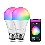 Lepro Lampadina LED Intelligente E27 9W, Smart RGBW WiFi, Luce Dimmerabile RGB + Bianco Caldo 2700K, Funziona con Alexa e Google Assistant, Controllo da App Smartphone iOS&Android