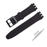 Cinturino per orologio Swatch da polso in silicone impermeabile,cinturino orologio swatch (19mm, Nero)