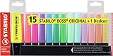 Evidenziatore - STABILO BOSS ORIGINAL Desk-Set - 15 Colori assortiti 9 Neon + 6 Pastel