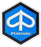 Stemma «Piaggio» A Cascata Esagonale Ecc. In Alluminio, Autoadesivo 25 X 30 Mm Per Vespa 50/Et3 Ecc.