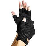 JYUYNY Guanti Mezze Dita Invernali, Fingerless Gloves Termici Caldi in Maglia, Unisex per Uomini e Donne
