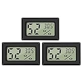 Thlevel 3PCS Mini LCD Digitale Igrometro Termometro per Interni Misuratore di Umidità Temperatura per Effetto, Serra, Home, Office (Campo di misura: -50°C~+70°C)