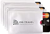 OW-Travel Custodie Blocco RFID. Protezione anti-frode. RFID Protection. Proteggi carte di credito contactless custodia (Porta bancomat schermato 5)