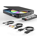 Lettore DVD Arafuna, Lettore DVD per TV con tutte le regioni gratuite, Lettore DVD/CD HDMI 1080P con uscita AV, ingresso USB, telecomando e cavo AV, PAL/NTSC- Nero