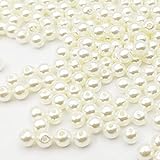 Perle Bianche, 1450 Pezzi Perle Artificiali Rotonde, Perline Decorative da 6 mm, Perla per Collana da Infilare per Braccialetti Fai Da Te, Gioielli Decorative