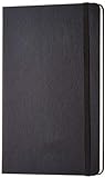 Amazon Basics Taccuino classico con pagine bianche, Misura Grande, Nero, 13.5 x 21 cm