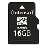 Intenso Scheda di Memoria cicroSDHC Memory Card da 16 GB, Class 4 (con Adattatore SD), Nero