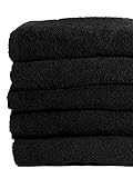 Set 6 pezzi di asciugamani nero professionali in 100% cotone da 400 gsm. Asciugamani in pacchi da 6 pezzi disponibili in 2 misure differenti. Asciugamani sportivi o per parrucchieri. (40x60cm)