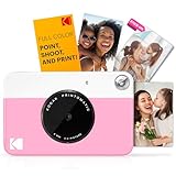 Kodak Fotocamera digitale a stampa istantanea - stampe a colori su carta fotografica ZINK 2 x 3 pollici con retro adesivo (rosa) memoria di stampa istantanea (USB non inclusa)