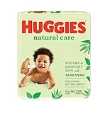 Huggies Natural Care, Salviette umidificate per bambini, 12 confezioni (672 salviettine totali), aloe vera con fragranza naturale, ipoallergeniche senza alcool