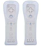 TechKen 2 pezzi Controller Linker Wii con Motion Plus,Controller Wii Telecomando Controller Wii Remote Motion Plus Integrato con Custodia in Silicone Cinturino per Wii