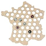 Cartina in legno formato Francia per collezione coperchi di Champagne e Spumante | Solo per veri appassionati di Champagne | 40 x 40 x 0.5 cm