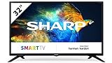 Sharp Aquos LC-32BC3E - 32" Smart TV HD Ready LED TV, Wi-Fi, DVB-T2/S2, 1366 x 768 Pixels, Nero, suono Harman Kardon, 3xHDMI 2xUSB, 2019