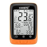 COOSPO BC107 Ciclocomputer GPS Senza Fili, Calibrazione Automatica del Tempo di Acquisizione del Segnale, Impermeabile IP67 | Bluetooth ANT+| 2,4 Pollici Retroilluminazione Automatica, Arancione
