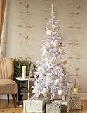 Marco Paul - Albero di Natale artificiale bianco da 1,8 m, 400 punte, albero di Natale sottile, decorazione per la casa, albero di Natale, albero di Natale tradizionale, moderno albero di Natale