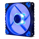 NOX Fan H-FAN PRO BLUE LED-NXHUMMERHFANPROB- Ventola per case PC 120mm, funzione PMW, 7 pale, cuscinetti idraulici, design silenzioso ottimizzato, supporto angolare in gomma, Blu Pmw