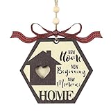 Irikdescia® Ornamento per nuova casa, cravatta a forma di casa, regalo di inaugurazione della casa nuova, materiale in legno di alta qualità, decorazione natalizia