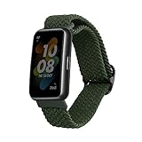 kwmobile Fascia compatibile con Huawei Band 7 - Cinturino Smart-Watch Fitness-Tracker Nylon verde scuro ca. 15-18,5 cm