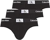 Calvin Klein Hip Brief 3Pk 000Nb3527A, Slip a vita bassa Uomo, Nero (Black Black Black), S